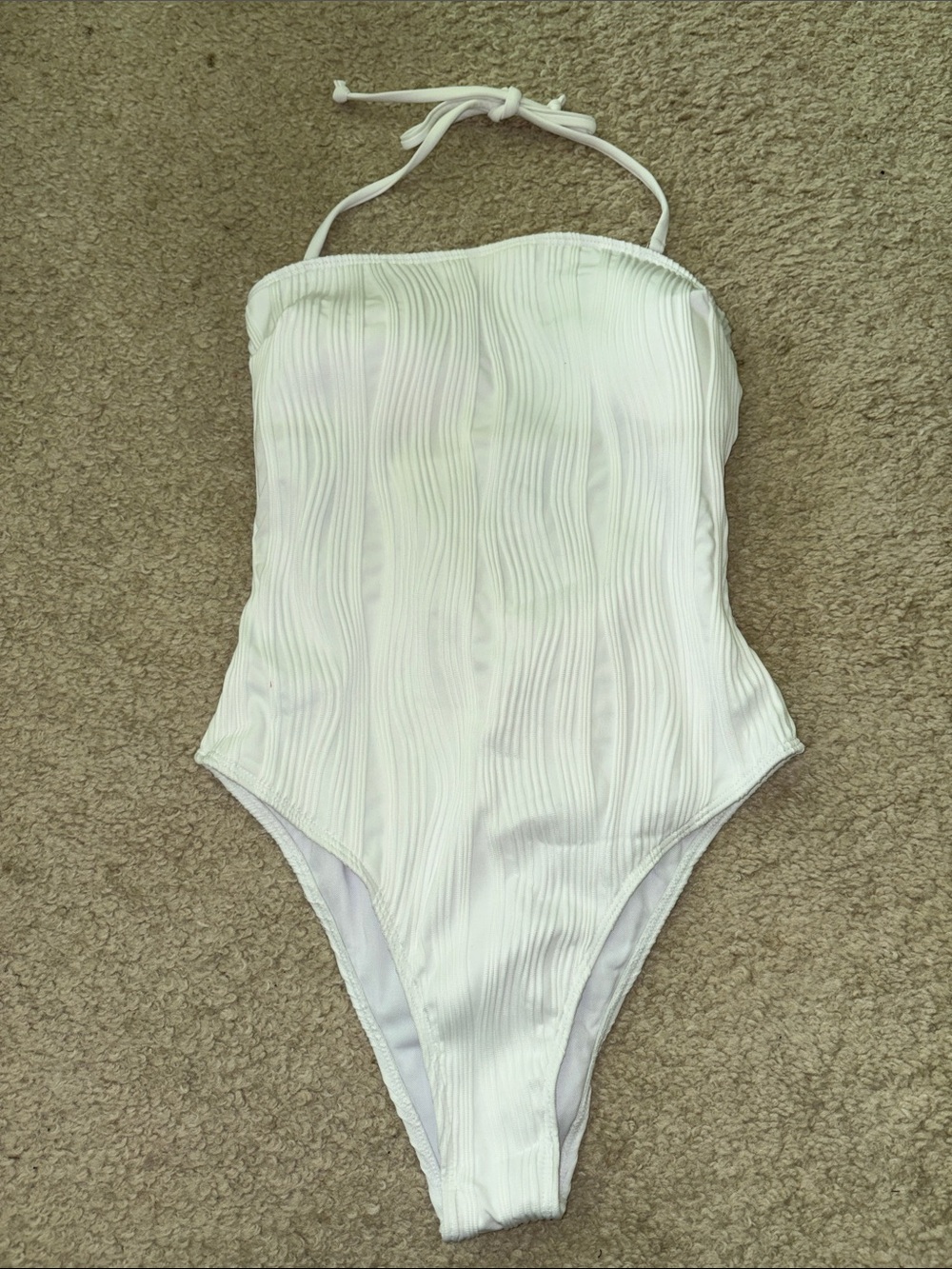 Cupshe White Textured One-Piece Swimsuit